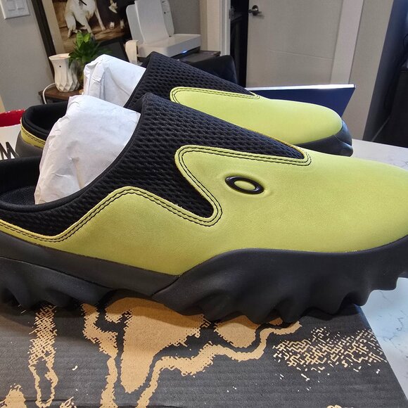 Oakley Factory Team X Brain Cead Chop Saw Mule Mens Size 13 Celery / Black Suede - Picture 1 of 12